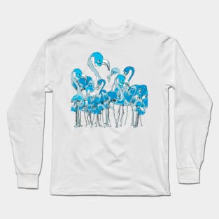 Blue Flamingos Long Sleeve T-Shirt